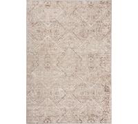 Alfombra Mazovia, color beige, diseño moderno y abstracto. Ideal para sala de estar, dormitorio, comedor u oficina. Fabricada en microfibra de bajo pelo. Forma rectangular. Diseño elegante. Dimensione