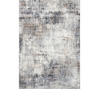 Alfombra Mazovia, color beige, diseño moderno y abstracto. Ideal para sala de estar, dormitorio, comedor u oficina. Fabricada en microfibra de bajo pelo. Forma rectangular. Diseño elegante. Dimensione