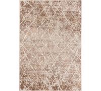 Alfombra Mazovia, color beige, diseño moderno y abstracto. Ideal para sala de estar, dormitorio, comedor u oficina. Fabricada en microfibra de bajo pelo. Forma rectangular. Diseño elegante. Dimensione
