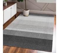 Alfombra Mazovia, gris, diseño abstracto. Ideal para salón, dormitorio, comedor o oficina. Fabricada en microfibra de bajo pelo. Forma rectangular. Estilo minimalista. Dimensiones: 140x200 cm