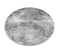 Alfombra MEFE moderna Circulo 8724 Ornamento vintage - Structural dos niveles de vellón gris circulo 100 cm