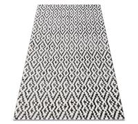 Alfombra moderna MUNDO E0621 geométrico exterior beige / negro 180x270 cm