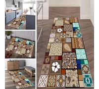Alfombra, Moqueta, 100cm 1.5m 2m 250cm 3m 3.5m 4m 4.5m 5m 6m Retro Long Narrow Non Slip Runner Rugs for Kitchen Hall Entryway Corridor, Washable Carpet Mat(60x500cm/2ftx16.4ft)