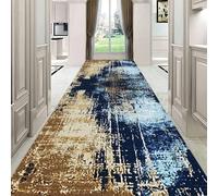 Alfombra, Moqueta, 100cm 1.5m 2m 250cm 3m 3.5m 4m 4.5m 5m 6m Very Long Rug with Non Slip Backing，Kitchen Hall Stairs Narrow Area Rugs Floor Mat - Blue Gold(80x400cm/2.6ftx13.1ft)