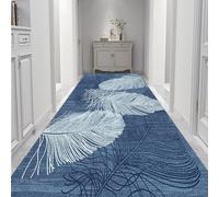 Alfombra, Moqueta, 100cm 1.5m 2m 250cm 3m 3.5m 4m 4.5m 5m 6m Washable Non Slip Area Rug Floor Mat, Blue White(120x450cm/3.9ftx14.8ft)