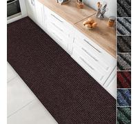 Alfombra para cocina, color granate, marrón. Ancho: 80 cm, largo: 500 cm