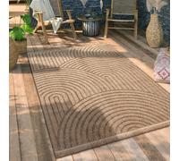 Alfombra para exteriores, resistente a la intemperie y duradera. Diseño moderno con aspecto de yute y sisal. Ideal para terrazas y balcones. Tamaño: 240 x 340 cm