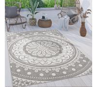 Alfombra para exteriores, resistente a la intemperie y robusta, diseño bohemio mandala, fácil de limpiar, tejido plano, tamaño 160x220 cm