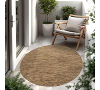 Alfombra para interior y exterior, de tejido plano, de color liso, moderna, resistente a la intemperie, ideal para terraza o cocina, de forma redonda y tamaño 200 cm