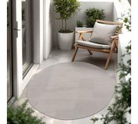 Alfombra para interior y exterior, de tejido plano, de color liso, moderna, resistente a la intemperie, ideal para terraza o cocina, de forma redonda y tamaño 200 cm