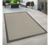 Alfombra para interior y exterior, ideal para balcones o cocinas, con aspecto de sisal, de color beige o marrón, de tamaño 120x170 cm