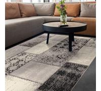 Alfombra para interiores y exteriores, de algodón, fácil de cuidar y resistente, color gris, 200x290 cm