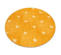 Alfombra para niños HEARTS circulo Jeans vintage corazones - orange circulo 100 cm