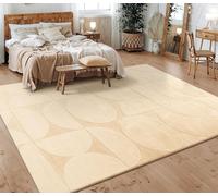 Alfombra para sala de estar o dormitorio, pelo corto, diseño escandinavo bohemio, patrón geométrico, tamaño 160x220 cm
