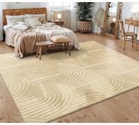 Alfombra para sala de estar o dormitorio, pelo corto, diseño escandinavo bohemio, patrón geométrico, tamaño 200x280 cm