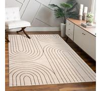 Alfombra para sala de estar, pelo corto, diseño floral con hojas, arcoíris y motivos geométricos. Tamaño: 80x300 cm