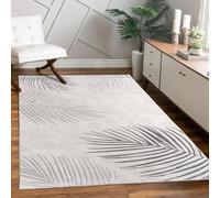 Alfombra para sala de estar, pelo corto, diseño floral con hojas, arcoíris y motivos geométricos. Tamaño: 80x300 cm