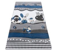 Alfombra PETIT FARM GRANJA Los animales azul 180x270 cm