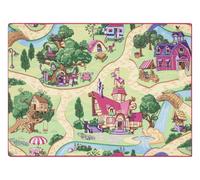 ALFOMBRA REBEL ROADS Candy Town 27 antideslizante para niños - rosado / verde 140x200 cm