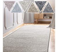 Alfombra rectangular Sundae para salón, pasillo y cocina, color plateado, 73 67x250 cm