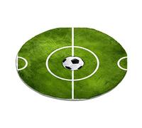 Alfombra redonda de fútbol de césped verde para dormitorio, alfombra lanuda y suave, lavable