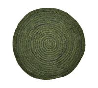 Alfombra Redonda De Yute Ethno Boho Abrila 80cm Verde