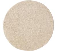 Alfombra redonda "Sofia" de Interiyou, color crema, con pelo alto y lavable, diámetro 160 cm