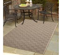 Alfombra robusta para interiores y exteriores, con diseño de rombos, en color beige/, de tamaño 140 x 200 cm