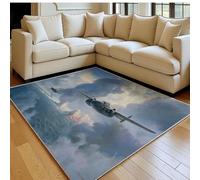 Alfombra salón 180 x 270 cm bombarderos oceánicos avable Antideslizante, Pelo Corto Suave Fumar Modernas, Alfombra Dormitorio, Infantil y Sala Grande