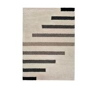 Alfombra shaggy geométrico beige / gris scenic, 135x190 cm - atticgo
