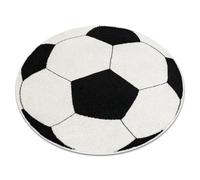 Alfombra SILVER circulo PIŁKA Fútbol negro - blanco circulo 100 cm