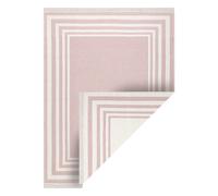 Alfombra TWIN 22990 Marco algodón doble cara Flecos ecológicos - rosado / crema 100x200 cm
