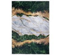 Alfombra verde, crema, Mazovia: diseño Glamour, estilo mármol. Alfombra para sala de estar, dormitorio u oficina. Se puede lavar en la lavadora. Dimensiones: 160x230 cm