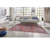 Alfombra vintage oriental, con motivos florales, de 160 x 230 cm, color rojo