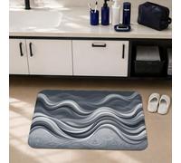 Alfombras de baño con diseño de ondas, modernas y contemporáneas, líneas curvas, color gris, esenciales para dormitorio, ducha, suelo, decoración de inodoro, 16 x 24 pulgadas