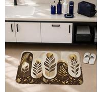 Alfombras de baño de hojas, modernas ondas naturales en espiral, color marrón, esenciales, para tocador, decoración de fregadero, 20 x 32 pulgadas