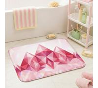 Alfombras de baño geométricas, modernas, abstractas, con diamantes de montaña, ninguno, melocotón, artículos esenciales de habitación, alfombras de baño suaves para bañera, ducha, decoración de 20 x