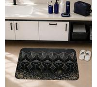 Alfombras de baño geométricas, modernas, contemporáneas, triangulares, hexagonales, ningunas, negras, esenciales, para dormitorio, decoración de bañera, ducha, 40,6 x 60,9 cm