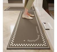 Alfombras De Cocina A Cuadros Antideslizantes Y Lavables De 60X90 Cm Con Base De Goma. Alfombras De Diatomita Vintage Para Zonas De Fregadero Y Entrada. Fáciles De Limpiar. Color Café. 60X90 Cm.