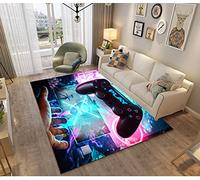Alfombras Dormitorio Juvenil Chico Chica Infantiles Niño Adulto Juegos 3D Gamer Video Alfombras De Habitacion Rectangular Lavables Grandes Pequeñas Alfombras Salon (Azul Rosa,80x120 cm)