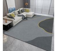 Alfombras grandes de 2 x 2,5 m para sala de estar, alfombra de 200 x 250 cm, lavable, suave, para el hogar, comedor, oficina, decoración del suelo, alfombra moderna abstracta gris