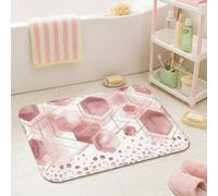 Alfombras hexagonales de baño, modernas, contemporáneas, geométricas, melocotón, para dormitorio, baño, bañera, ducha, decoración de 40,6 x 60,9 cm