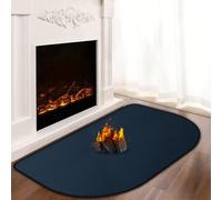 Alfombras ignífugas para chimeneas, 100 x 60 x 0,1 cm, para estufas de leña, interiores y exteriores, protege los suelos de chispas y brasas color azul