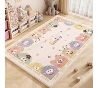 Alfombras Infantil de Imitación de Cachemira, Animal Gato Perro Grafiti 3D Alfombra Habitación Niños Niñas, Peluche Esponjoso Gaming Alfombra para Sala de Estar, Sala de Juegos, 120x160 cm, Style 3