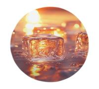 Alfombras Redonda Moderna Creativa Cubo Hielo Naranja Amarillo Lavable Pelo Corto Franela Suave Antideslizante Alfombra apartamento Dormitorio tapete 200x200cm