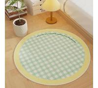 Alfombras Suaves para Dormitorio Baño Sofá Silla Cojín Interiores, Alfombra de Juegos para Habitación Juvenil Chico Infantile Niño Lavable Suave Antideslizante Punto Geometría (Verde, 100x100cm)