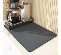 Alfombrilla absorbente antideslizante para secado de platos y café, alfombrilla grande superabsorbente para cocina, secado rápido, almohadilla de drenaje para baño, alfombrilla para vajilla black-2PCS