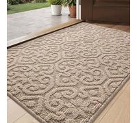 Alfombrilla absorbente para pies, marca Ibenzoa®, con base de goma TPR, color beige, 44 x 76 cm – alfombrilla antideslizante para puertas y entradas