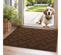 Alfombrilla antideslizante de color marrón oscuro, lavable, de la marca Unyqoos®, de 50 x 80 cm. Alfombrilla de microfibra para interiores y exteriores, absorbente, con base antideslizante de TPR