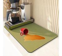 Alfombrilla antideslizante de secado rápido, 40x50 cm, color verde, para la cocina